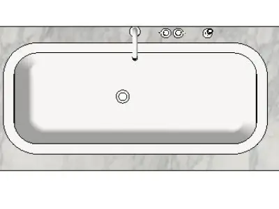 bath fitted inset with marble surround Low-poly 3D model
