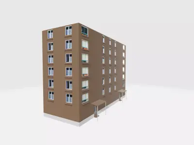 Big storey block 3d model Free low-poly 3D model
