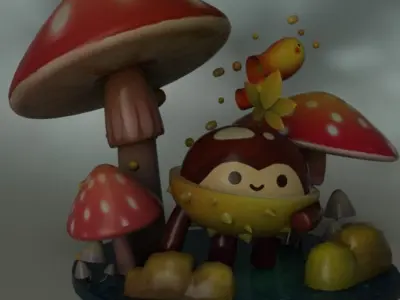 little chestnut  mushroom 3D model