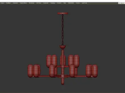 PRIORITY brass and marble chandelier Low-poly 3D model