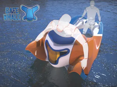 fwewefwef person riding boat in water Free low-poly 3D model