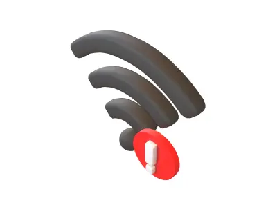 Wifi Problem Symbol v1 006 Low-poly 3D model