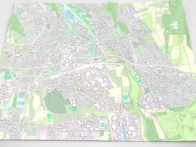 Cityscape Hildesheim Germany 3D model