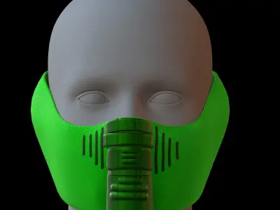Gas mask helmet 3d model scifi Low-poly  Low-poly 3D model 281