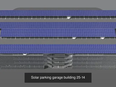 Solar parking garage buildings 3D Model Pack