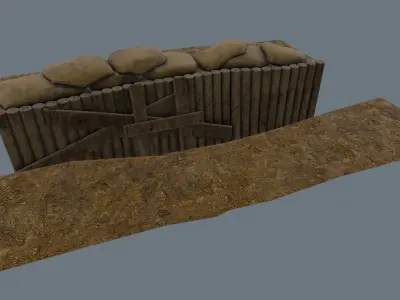 trench  Low-poly 3D model