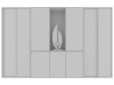 Shelf 3d Model wine cabinet with glass doors 3D model
