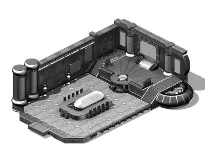 Different dimension world - city hall interior 3D model