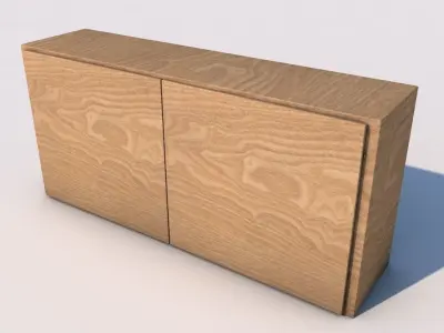 Closet wooden cabinet 3D model