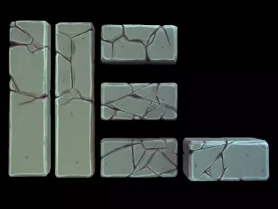 Stylized Cartoon Rock Pack Low-poly 3D model