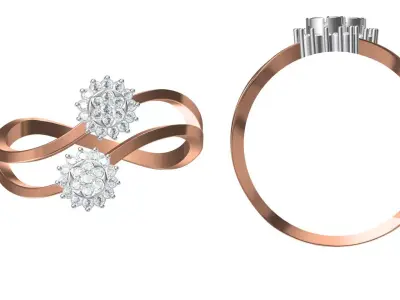 Light Weight Wedding Engagement Women Ring STL JCD Details 3D print model 30