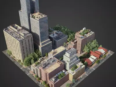 Realistic City District C10-R7 3D model