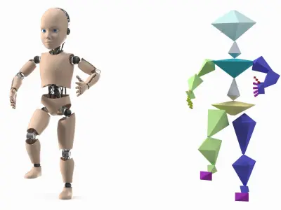  Humanoid Cyborg Child Rigged 