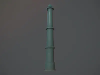 Barrier Bollard pack 5 Green v2 Low-poly 3D model