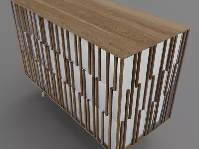 Drops Night Chest of Drawers  and Bedside Drawer 3D Model Pack