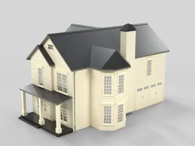 Cottage House Design 19T5  Low-poly 3D model
