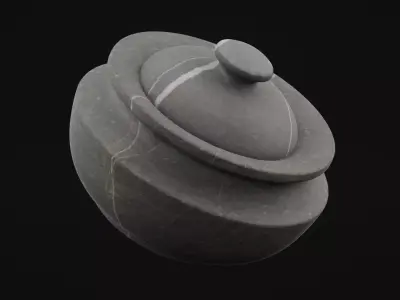 Stone Food Pot Low-poly 3D model