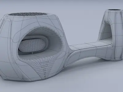 Outdoor public seat 3D model