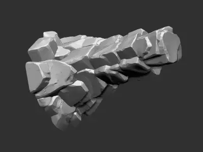 3D model of stone columns Zbrush sculpt 3D model