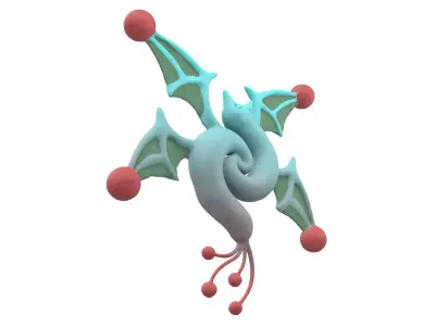 Abstract Elf Bat Character v1 003 Low-poly 3D model