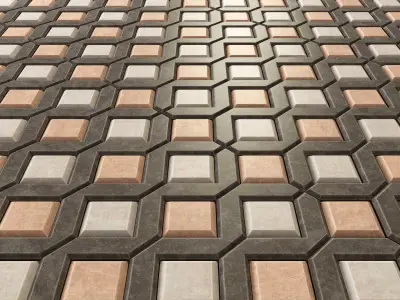 Paving zigzag ecoparking 3D model