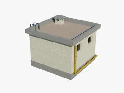 Rooftop Cabin Exit Low-poly 3D model
