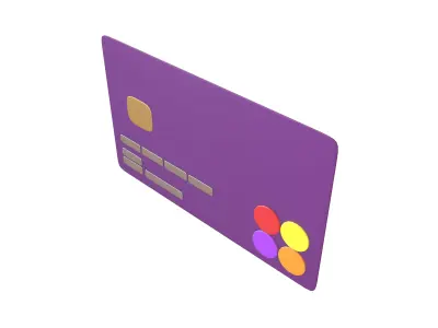 Cartoon Credit Card v2 002 Low-poly 3D model