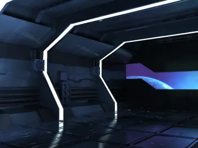 spaceship space station futuristic sci-fi fantasy 3D model