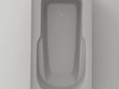 Modern Right-Hand Rectangular Bathtube 3D model