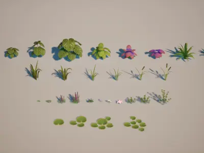 Stylized Environment Series - Swamp Package Low-poly 3D model