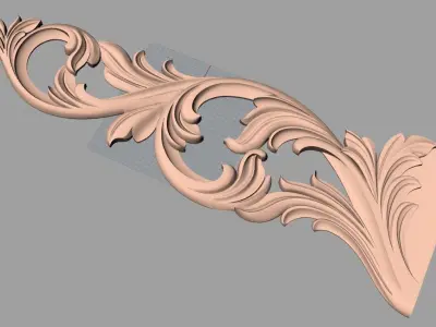 Bed door flower 3D relief STL model for CNC engraving E506 3D model