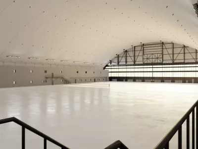 Airplane Hangar Interior 10 Low-poly 3D model