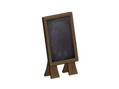 Chalkboard wooden Low-poly 3D model