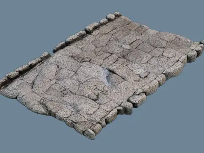Stone pavement Free low-poly 3D model