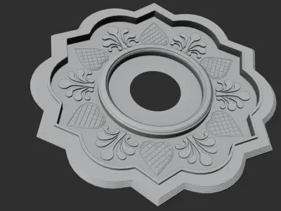 Ceiling pop design for fan and light   interior design  3D model