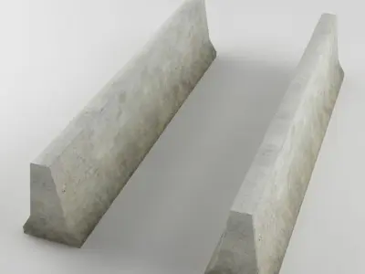 Traffic concrete barrier 02 Low-poly 3D model