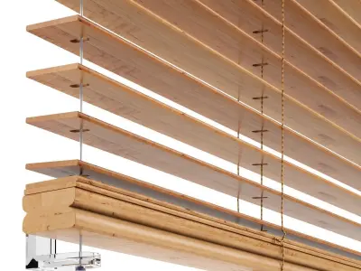 Wooden Curtain Low-poly 3D model