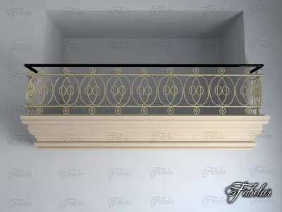 Balcony with ornamental railing Free 3D model