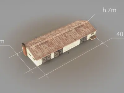 Old Garage 01 white  Low-poly 3D model