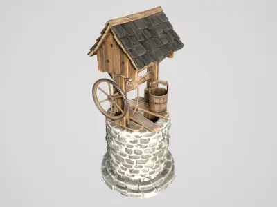 Stone Well Low-poly 3D model get
