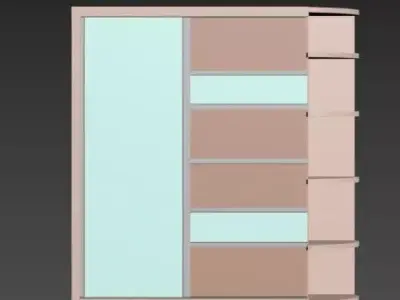wardrobe with doors and drawers 3D model