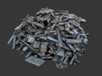 Ultra realistic Pile of Wood Scan  3D model