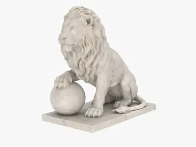  Marble Lion Statues Bundle Collection 