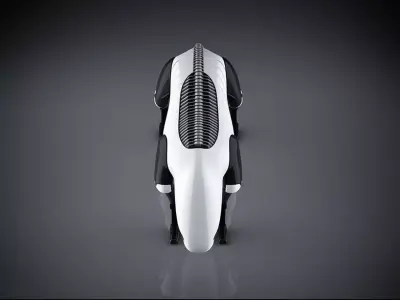 Futuristic Robot Dog Sleek White Black Mechanical Canine 3D Low-poly 3D model