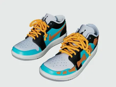 DINO 2 Air Jordan 1 LIANG LOW Shoes PBR  Low-poly 3D model