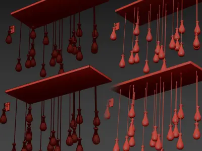 RH Rain Chandelier 3D model