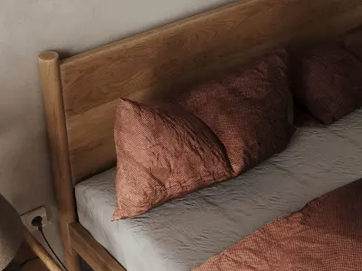 Bed and bed sheets model 3D model