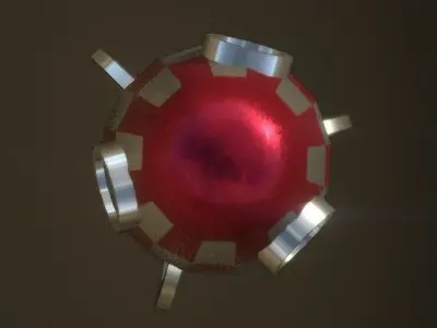 Low Poly Space Rocket PBR painted Low-poly 3D model