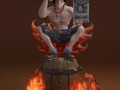 Lamp Portgas D Ace One Piece 3D print model
