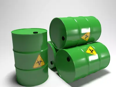Clean Green Barrel Low-poly 3D model